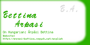 bettina arpasi business card